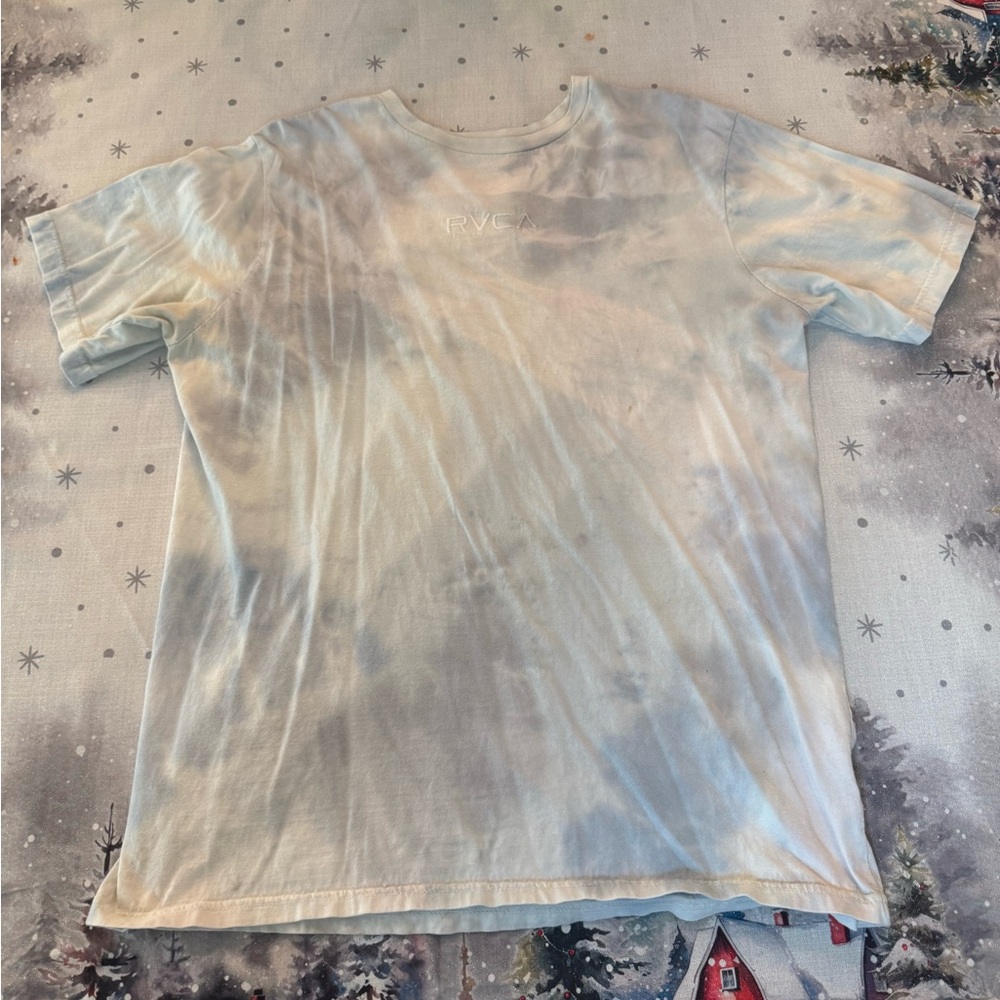 RVCA Tye Dye Short Sleeved T-Shirt Size Large Regular Fit Embroidered